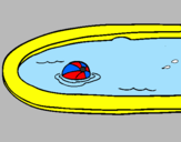 Disegno Palla in piscina pitturato su davide