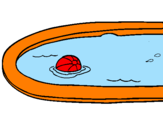Disegno Palla in piscina pitturato su l eonardo