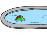 Disegno Palla in piscina pitturato su andreat