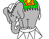 Disegno Elefante in scena  pitturato su silvia c                 