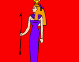 Disegno Hathor pitturato su ALDO
