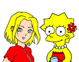Disegno Sakura e Lisa pitturato su LALLA