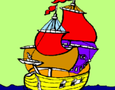 Disegno Barca  pitturato su Gabo 5