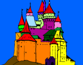 Disegno Castello medievale  pitturato su geltrude