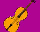 Disegno Violino pitturato su marcolino