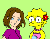 Disegno Sakura e Lisa pitturato su michelle