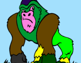 Disegno Gorilla pitturato su alessia