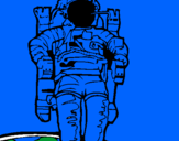 Disegno Astronauta  pitturato su Rachele