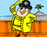 Disegno Pirata a bordo  pitturato su antonio