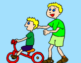 Disegno Triciclo pitturato su DANIELE