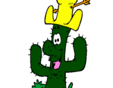 Disegno Cactus con il cappello  pitturato su alessio