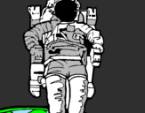 Disegno Astronauta  pitturato su alessio