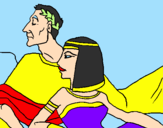 Disegno Cesare e Cleopatra  pitturato su Verdefemmina