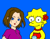 Disegno Sakura e Lisa pitturato su Lady G.