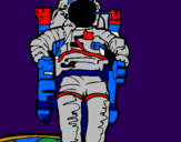 Disegno Astronauta  pitturato su DAVIDE