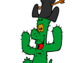 Disegno Cactus con il cappello  pitturato su edoardo