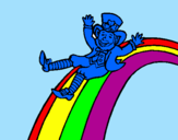 Disegno Folletto nell'arcobaleno  pitturato su Guglielmo