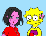 Disegno Sakura e Lisa pitturato su nadia