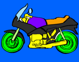 Disegno Motocicletta  pitturato su checco