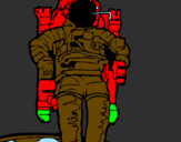 Disegno Astronauta  pitturato su luigi