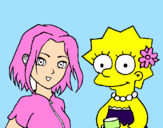 Disegno Sakura e Lisa pitturato su SARA