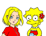 Disegno Sakura e Lisa pitturato su PIPPI