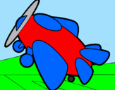 Disegno Piccolo aereo pitturato su pietrorossello