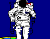 Disegno Astronauta  pitturato su maria  teresa  oliverio