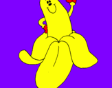 Disegno Banana pitturato su sara