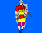 Disegno Soldato romano  pitturato su federico riva