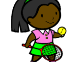 Disegno Ragazza che gioca a tennis  pitturato su pegaso
