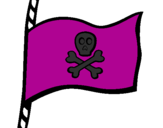 Disegno Bandiera dei pirati pitturato su tissi