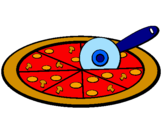 Disegno Pizza pitturato su aurora