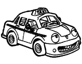 Disegno Herbie Tassista  pitturato su anna
