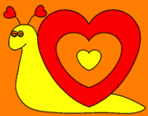 Disegno Lumachina cuore  pitturato su clarissa