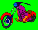 Disegno Motocicletta pitturato su LUIGI