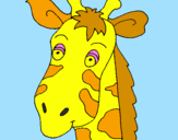 Disegno Muso di giraffa pitturato su marco carbone