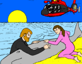 Disegno Salvataggio di una balena pitturato su Federica