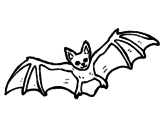Disegno Pipistrello in volo  pitturato su lorenzo