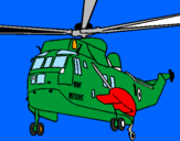 Disegno Elicottero di salvataggio  pitturato su davide