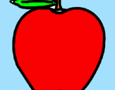 Disegno mela  pitturato su yessica