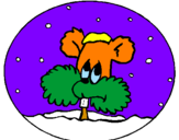 Disegno Scoiattolo in un palla di neve  pitturato su MICAELA T.