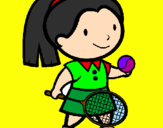 Disegno Ragazza che gioca a tennis  pitturato su niki