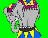 Disegno Elefante in scena  pitturato su alex