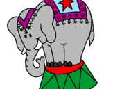 Disegno Elefante in scena  pitturato su giovanni 
