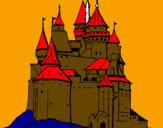 Disegno Castello medievale  pitturato su matteo b