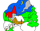 Disegno Villaggio natalizio  pitturato su christian5