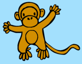 Disegno Scimmietta pitturato su Agata