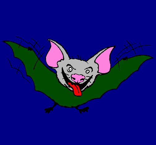 Pipistrello con la lingua fuori 