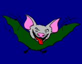 Disegno Pipistrello con la lingua fuori  pitturato su sara mantova